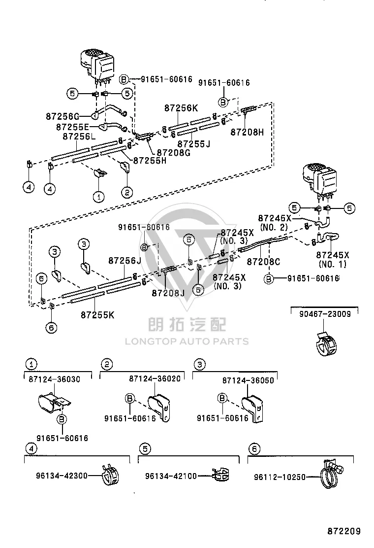 Rear Heater Outlet Water Hose 87245-3B820 for Toyota Coaster