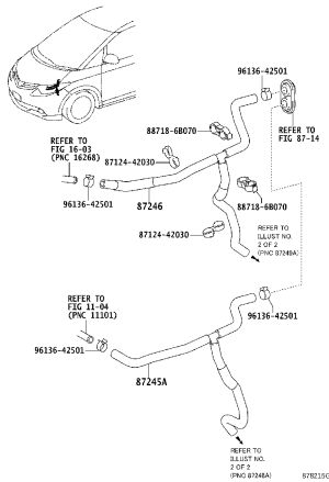 Heater Inlet Hose 87209-28A11 for Toyota Previa