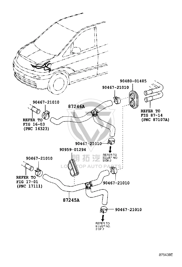 Warm Air Outlet Pipe 87209-58010 for Toyota Alphard