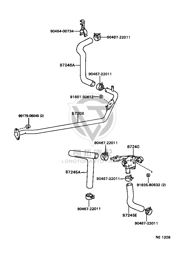 Warm Water Valve 87240-30670 for Toyota Crown