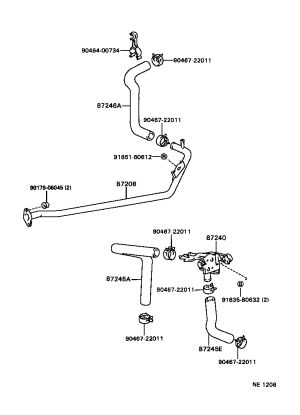 Warm Water Valve 87240-30670 for Toyota Crown