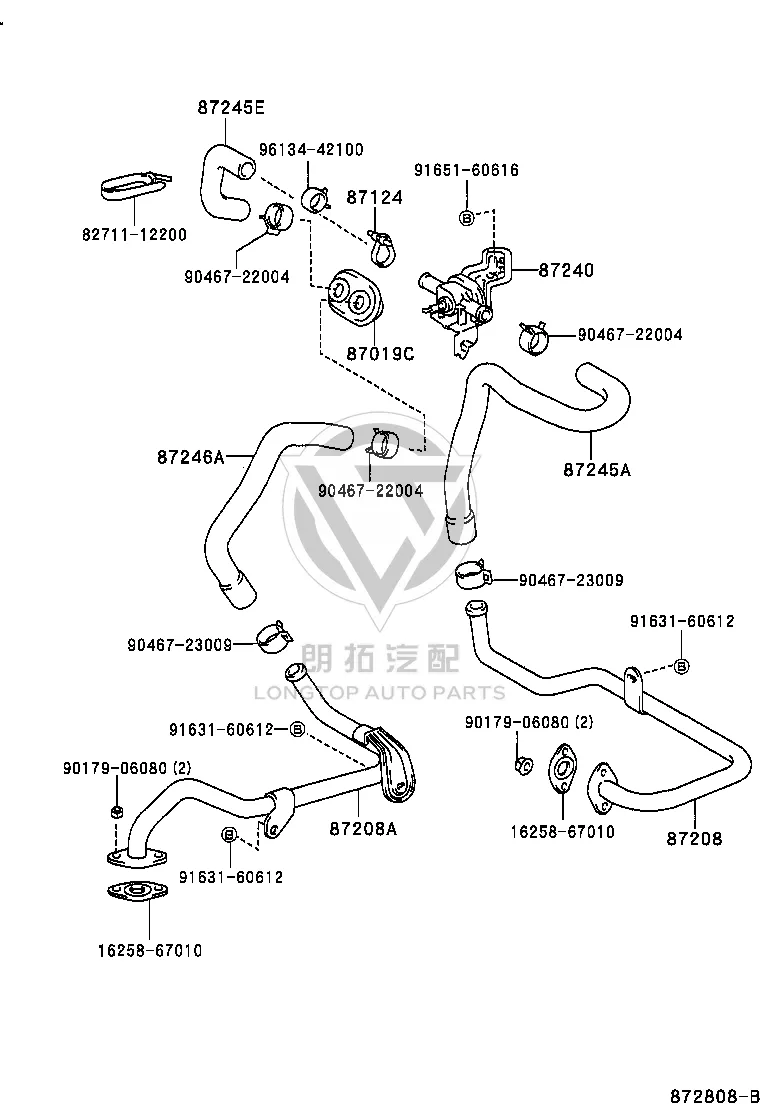 Hot Water Valve 87240-35070 for Toyota 4RUNNER