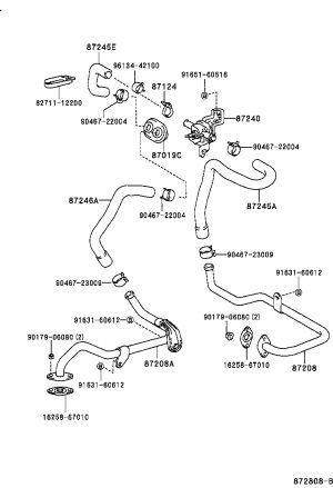 Hot Water Valve 87240-35050 for Toyota 4RUNNER