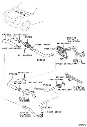 Warm Air Outlet Pipe 87245-50350 for Toyota Celsior