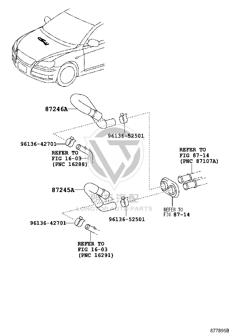 Warm Air Inlet Pipe 87245-0N010 for Toyota Crown
