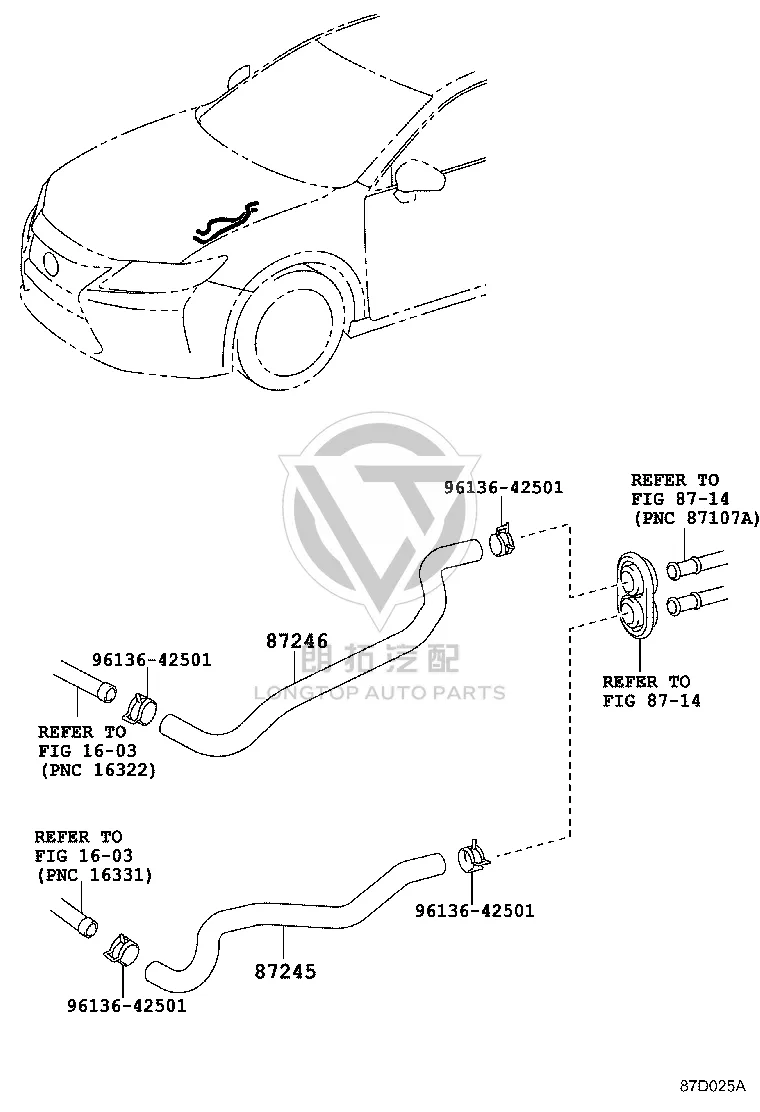 Warm Air Inlet Pipe 87245-33780 for Toyota Camry