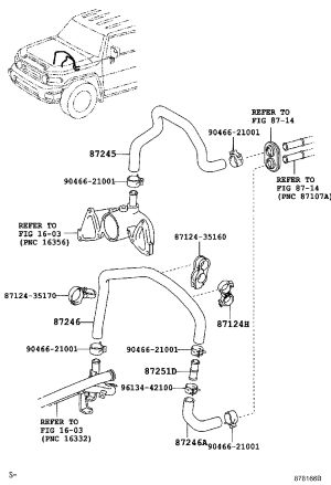 Heater Water Hose 87245-3D490 for Toyota 4RUNNER