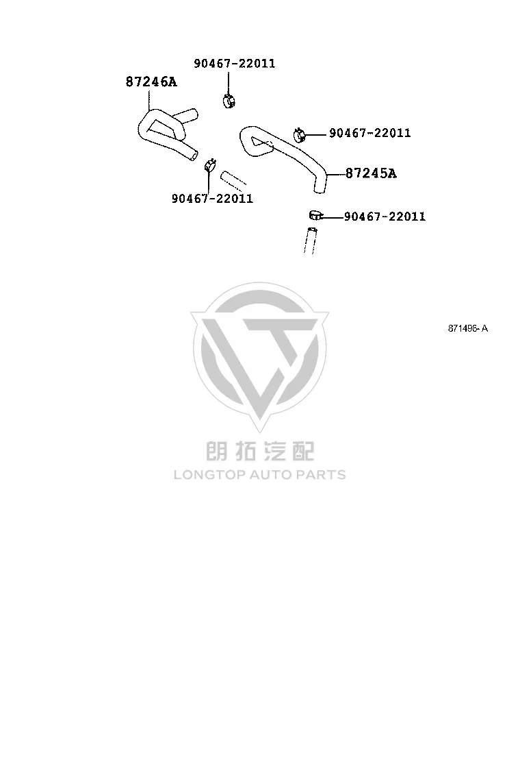 Warm air outlet pipe 87245-3F370 for Toyota Aristo