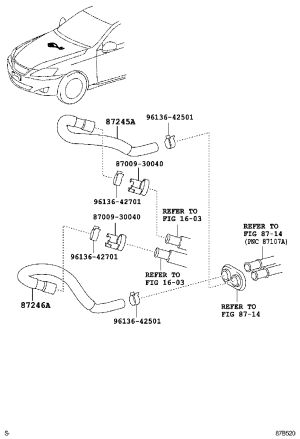 Heater Inlet Hose 87245-3F440 for Toyota Crown