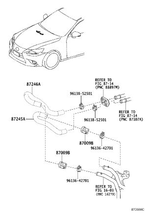 Warm air supply water pipe 87245-53180 for Toyota MARK X