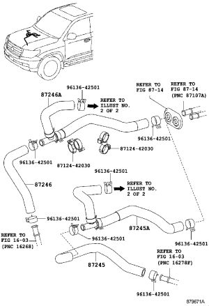 Warm Air Water Pipe 87245-60B60 for Toyota Land Cruiser