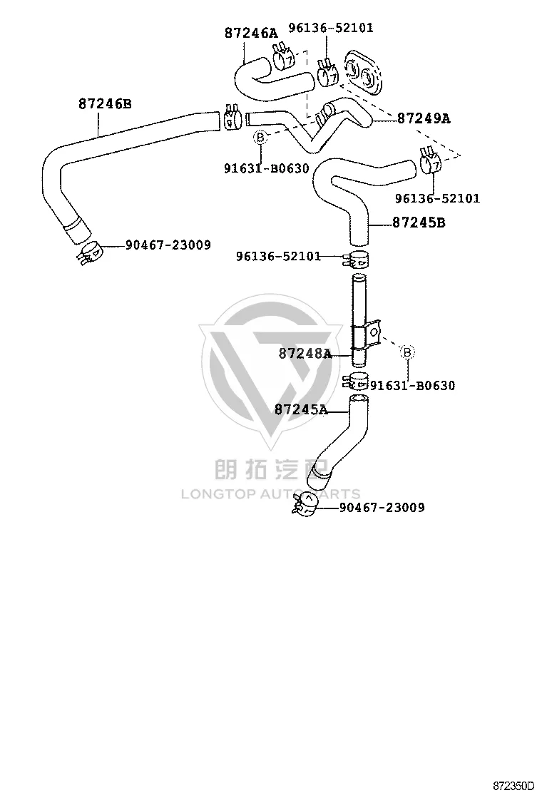 Warm Air Outlet Pipe 87245-6A130 for Toyota Land Cruiser