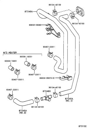 Heater Inlet Pipe Interface 87248-08030 for Toyota TOWNACE