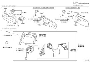 Rearview Mirror (Left) 87961-60770 for Toyota Land Cruiser