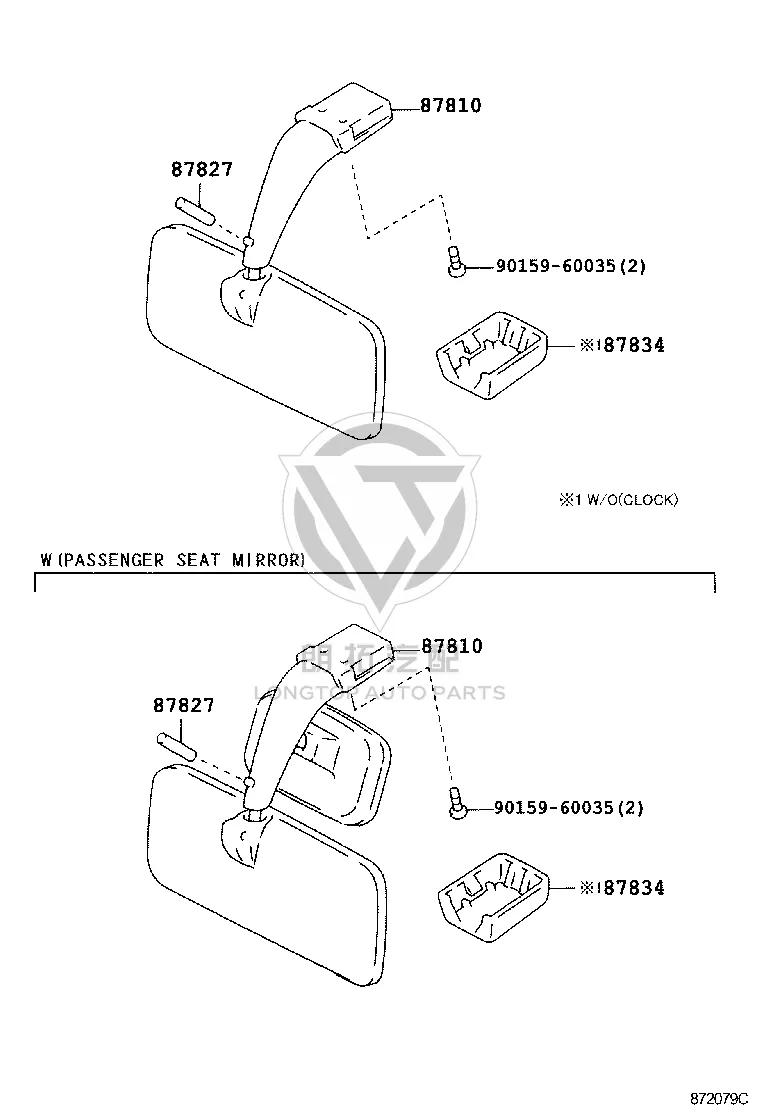 Interior Rearview Mirror 87810-36040 for Toyota Coaster