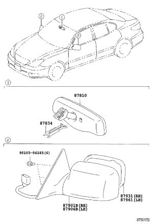 Interior Rearview Mirror 87810-AC040 for Toyota WINDOM