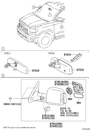 Mirror Housing (Left) 87945-0C020 for Toyota Tundra
