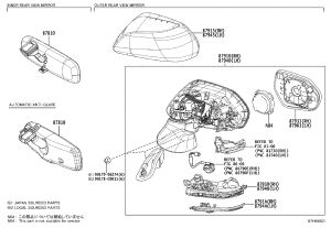 Side Mirror Assembly Left 87940-07270 for Toyota Avalon