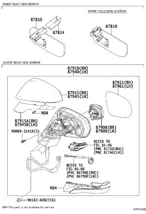Rearview Mirror Housing (Right) 87915-0E060 for Lexus RX450H/350