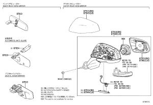 Side Mirror Assembly Left 87940-0R360 for Toyota Wildlander