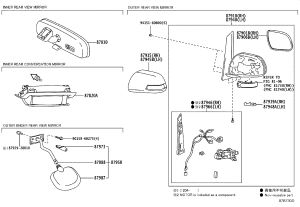 Right Side Mirror Assembly 87910-28A93 for Toyota Previa