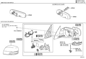 Rearview Mirror Assembly 87940-60M30 for Toyota Land Cruiser Prado