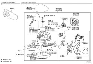 Rear View Mirror Assembly Left 87940-60X70 for Lexus LX600