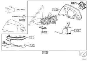 Rearview Mirror Half Assembly 87910-WAA11 for Toyota Supra