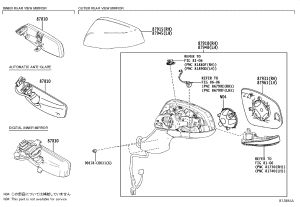 Rearview Mirror Housing (Right) 87915-0E903 for Toyota Highlander