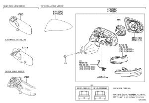 Rearview Mirror Housing (Left) 87945-0E904 for Toyota Harrier