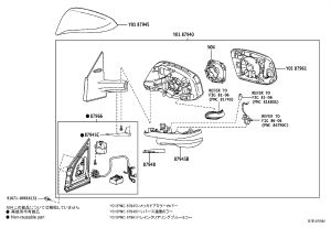 Rearview Mirror Subassembly Left 87940-48640 for Toyota Harrier