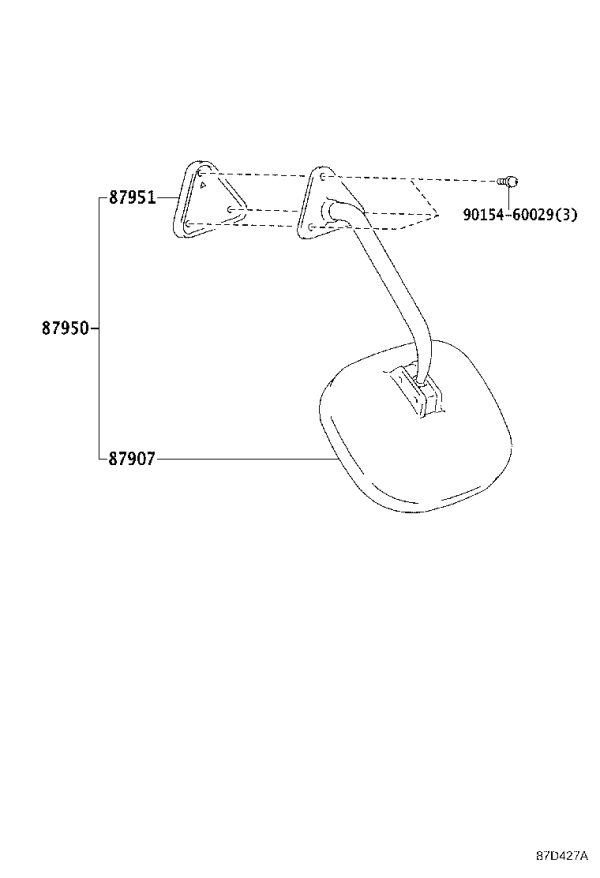 Exterior Rear View Mirror Assembly 87950-36040 for Toyota Coaster