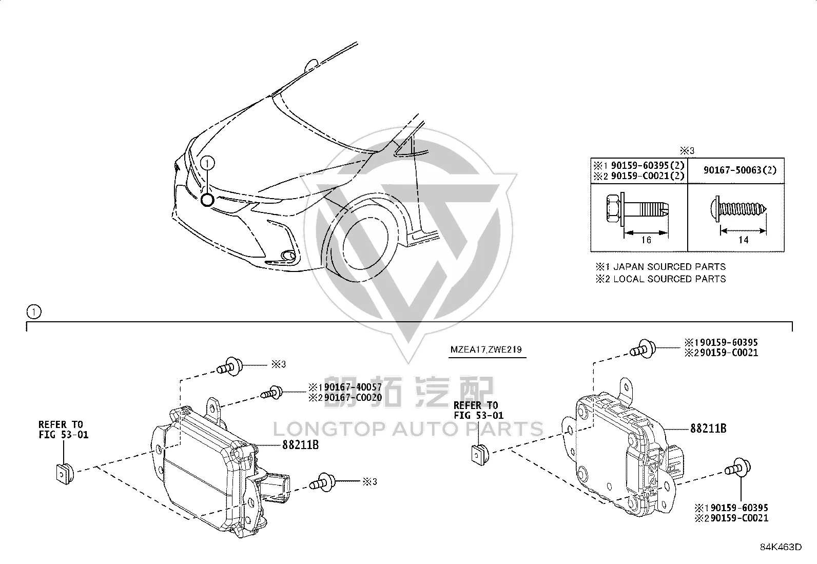 Cruise Sensor 88210-02030 for Toyota Front Lander