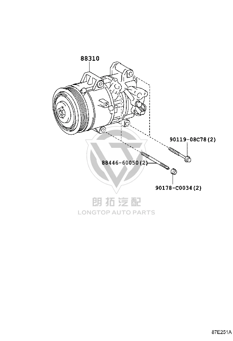 Air Conditioning Pump 88310-02B40 for Toyota Corolla