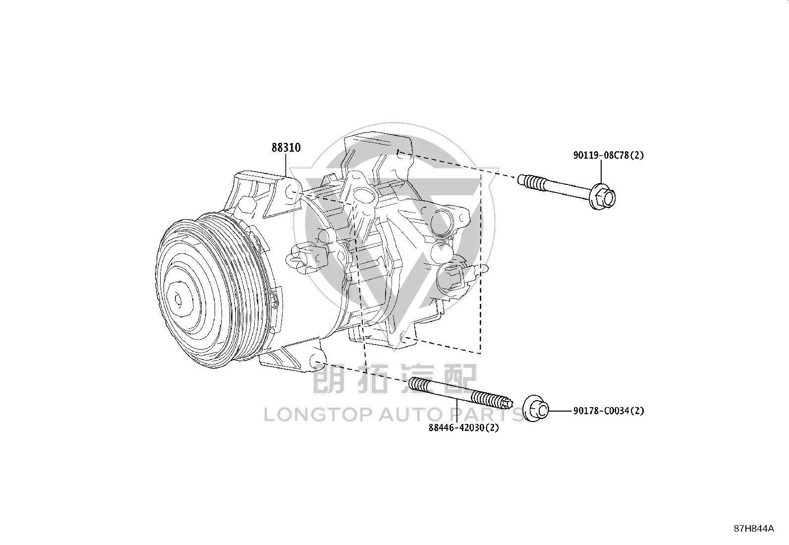 Air Conditioning Pump 88310-02C60 for Toyota Levin