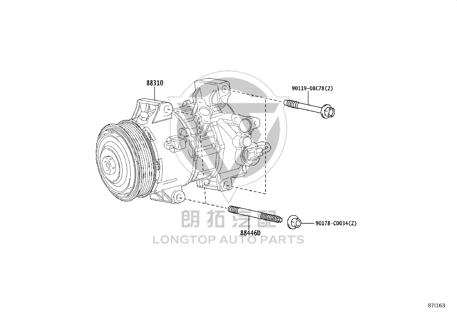 Air Conditioning Pump 88310-02C70 for Toyota Corolla