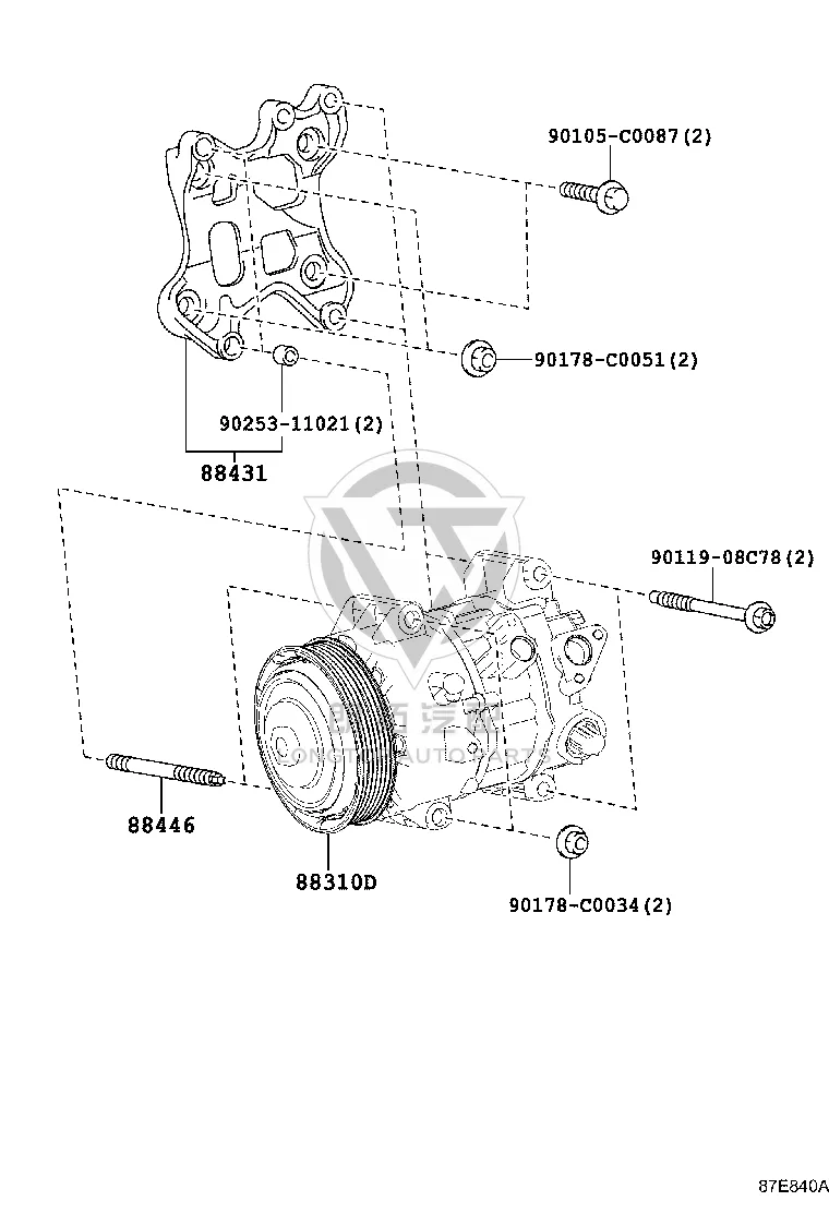 Air Conditioning Pump 88310-0E150 for Toyota Highlander