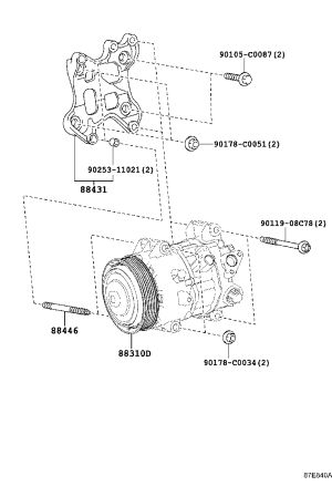 Air Conditioning Pump 88310-0E150 for Toyota Highlander