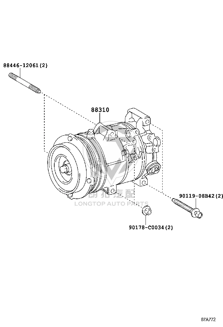 Air Conditioning Pump 88310-0R030 for Toyota RAV4