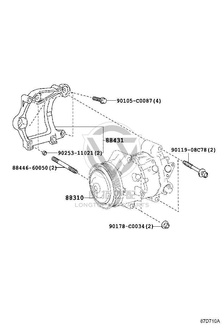 Air Conditioning Pump 88310-0R071 for Toyota RAV4