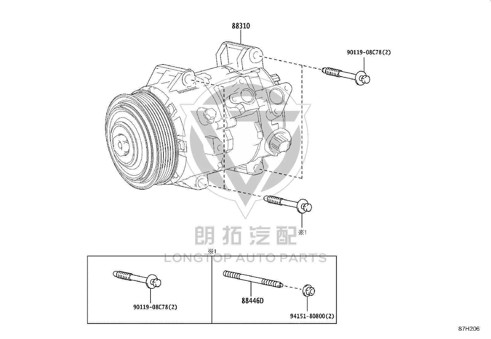 Air Conditioning Pump 88310-33430 for Toyota Camry