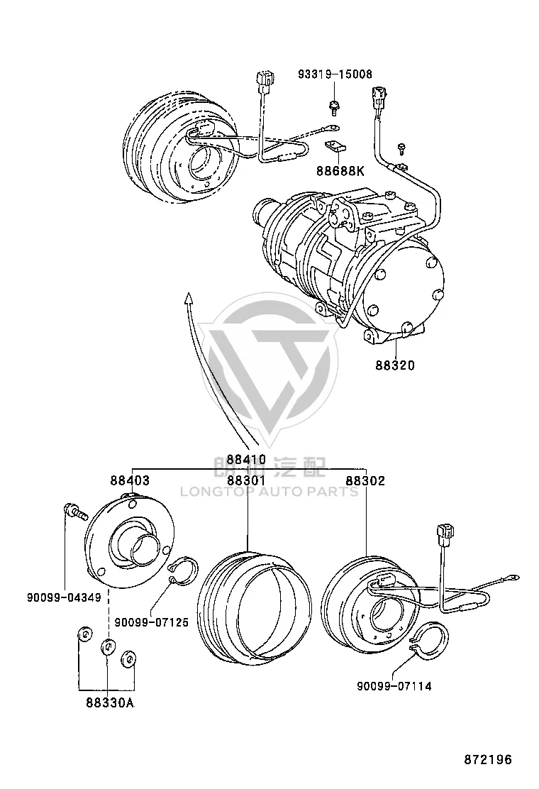 Electromagnetic clutch stator sub-assembly 88411-33020 for Toyota Camry