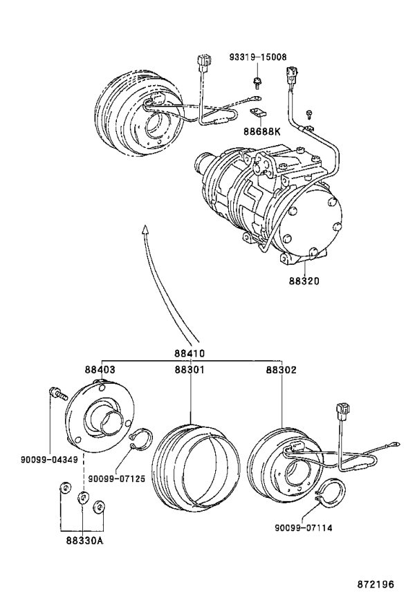 Electromagnetic clutch stator sub-assembly 88411-33020 for Toyota Camry
