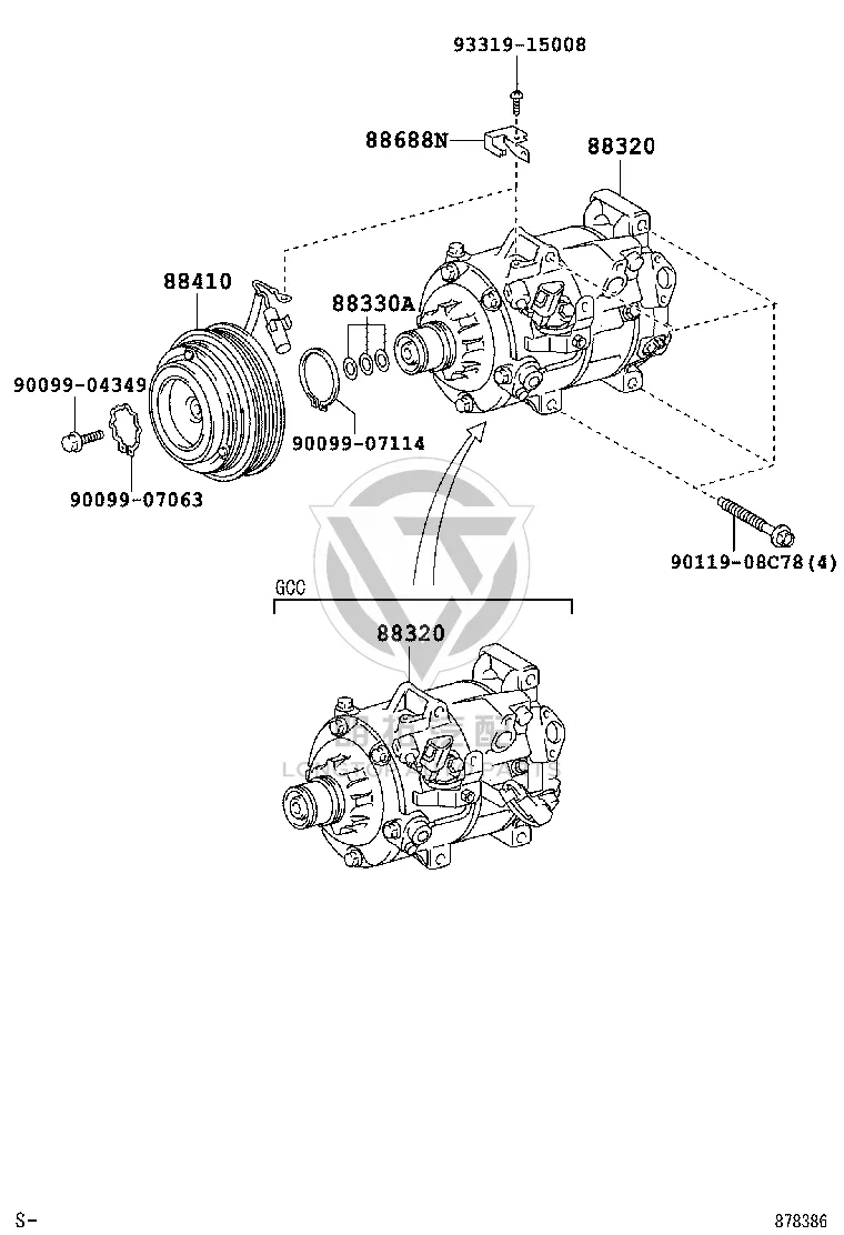 A/C Compressor Magnetic Clutch 88410-33150 for Toyota Alphard