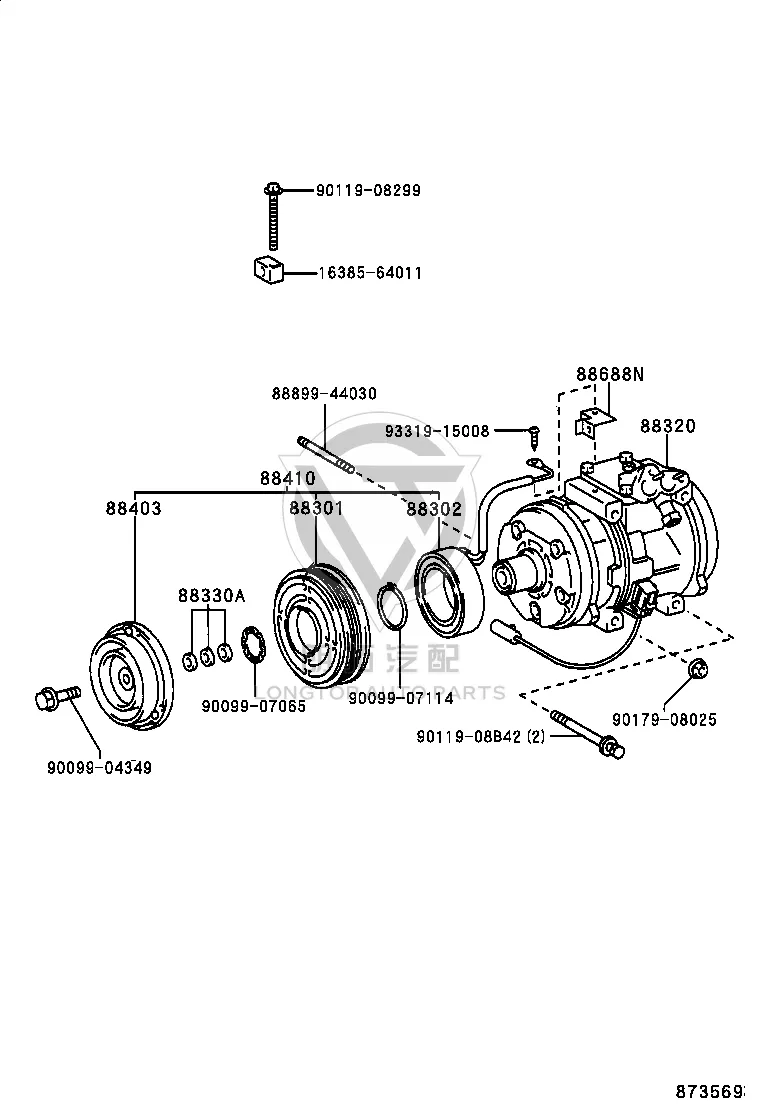 Air conditioning pump 88320-48040 for Toyota Picnic