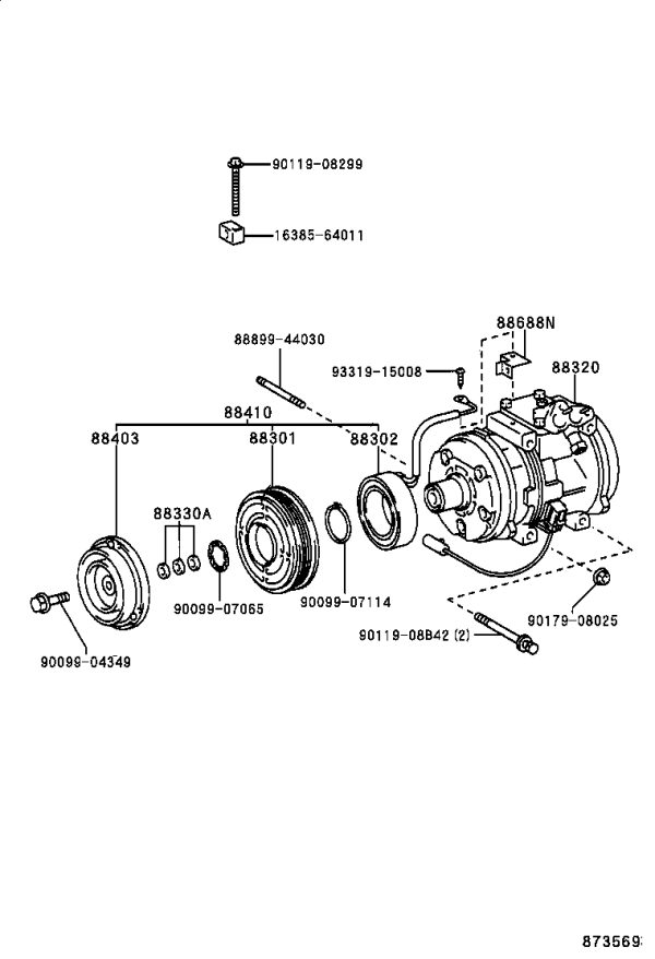 Air conditioning pump 88320-48040 for Toyota Picnic