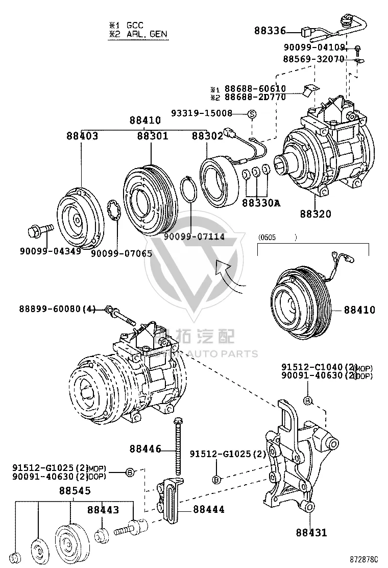 Air Conditioner Pump 88320-60691 for Toyota Land Cruiser