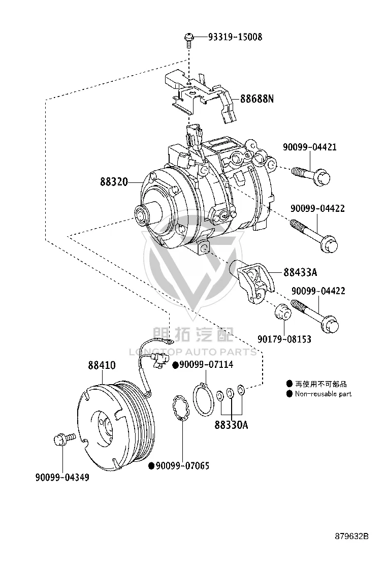AC Compressor Bracket 88433-35020 for Toyota Land Cruiser