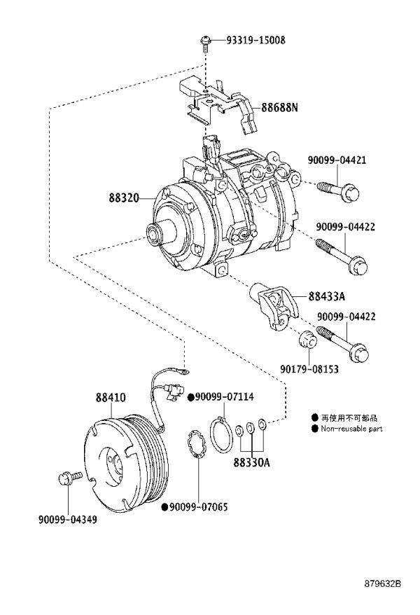 AC Compressor Bracket 88433-35020 for Toyota Land Cruiser