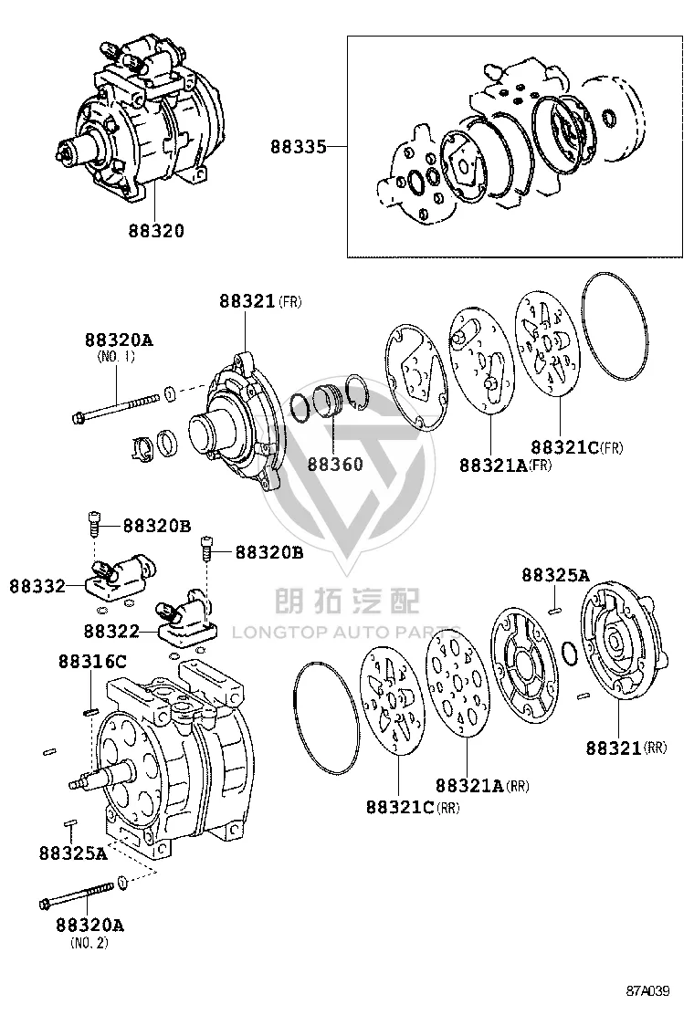 Air Conditioner Compressor Gasket 88335-36050 for Toyota Coaster